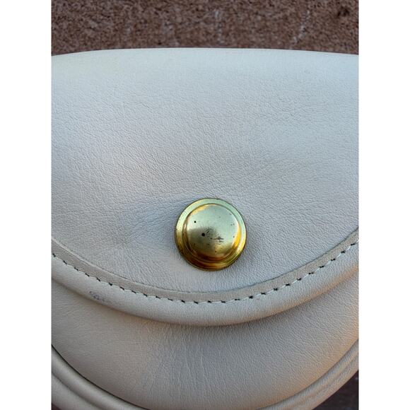 Vintage COACH Leather Mini Convertible Crossbody Belt Bag RARE Cream 9826 Purse - Picture 3 of 14